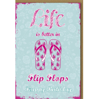 Geburtstag Glückwunschkarte mit Umschlag Flip Flops...