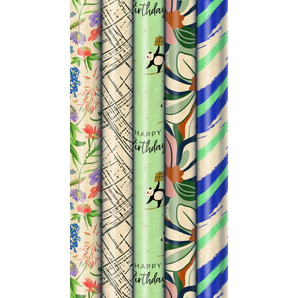 Sortiment Geschenkpapier Awaking Nature folienfrei 25 Röllchen € 3,95 Gesamt-UVP € 98,75 Bundle