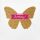 Geburtstag Black & Gold quadratische Glückwunschkarte mit Umschlag Happy Birthday goldener Schmetterling