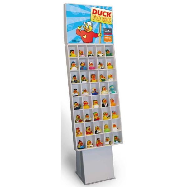Entendisplay 40 Fächer "Schnabel to go" aus Pappe Bodenpräsentationsmöbel für Quietscheenten UVP: € 79.90