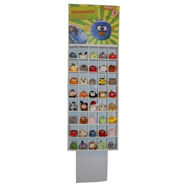 Schmooziedisplay - 40 Fächer - "Schmoozies" - aus Pappe - Bodenpräsentationsmöbel für Schmoozies - UVP: € 79.90
