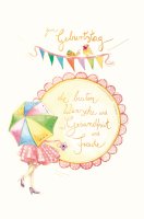 Geburtstag Skorpions Art - Karte mit Umschlag - Frau mit Regenschirm und Spruch