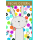 A Ostern Karte mit Umschlag Hase auf bunten Blumen