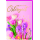 A Ostern Karte mit Umschlag Blumen auf rosa Grund schöne Osterzeit