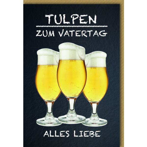 Vatertag Karte mit Umschlag Pilstulpen zum Vatertag
