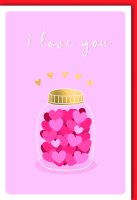 Liebe - Valentinstag - Karte mit Umschlag - Herzdose