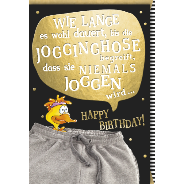 Geburtstag Glückwunschkarte mit Umschlag Goldig Wie lange es wohl dauert....