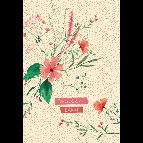Danke Green Line Postkarte im Format 11 x 16,5 cm "Blumen"