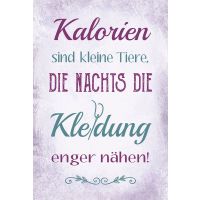 Postkarte True Words Glückwunschkarte Kalorien sind...