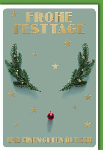 Weihnachten - Stella - Glückwunschkarte im Format 11,5 x 17 cm mit Umschlag - Frohe Festtage mit Sterne - Verlag Dominique