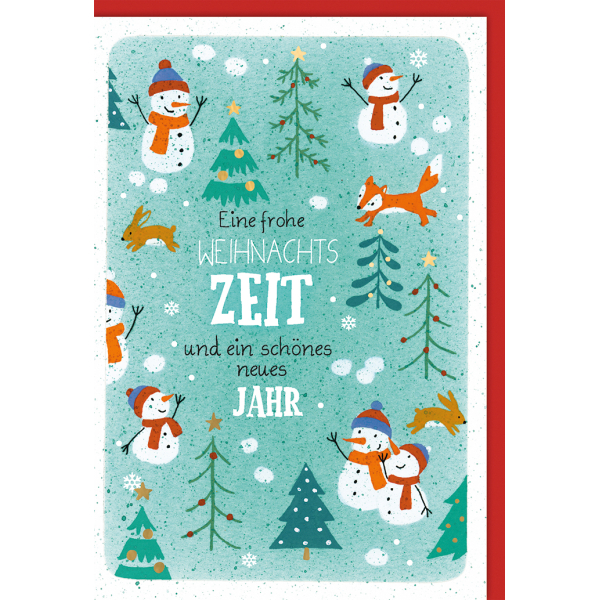 Lustige Weihnachtsgrußkarte 'Schneekugel' | Größe 12,7 X 17,8 Cm Mit Umschlag | Innentext: 'Let It Snow!'