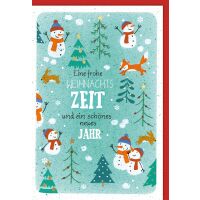 Weihnachtskarte mit Umschlag Eine frohe Weihnachtszeit Wald