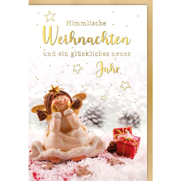 Weihnachten Himmlische Weihnachten lachender Engel Weihnachtskarte mit Umschlag glückliches neues Jahr