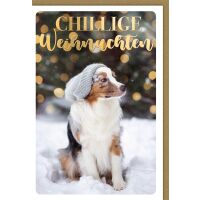 Weihnachtskarte mit Umschlag chillige Weihnachten mit Hund