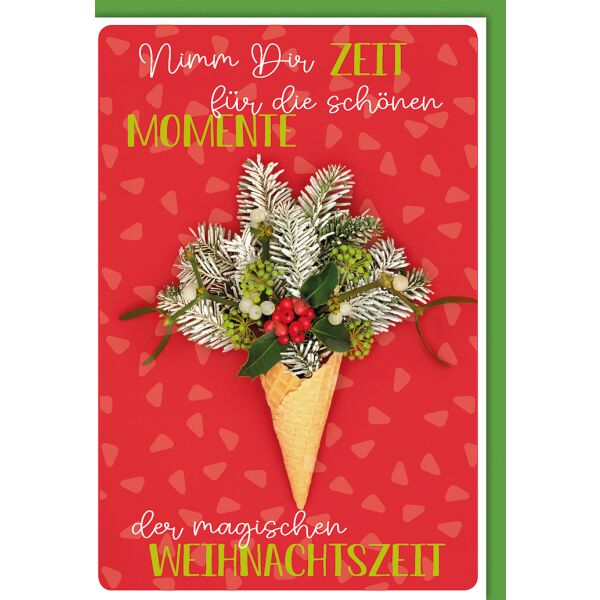 Weihnachten Stella Weihnachtskarte mit Umschlag Nimm dir Zeit Weihnachtswaffel