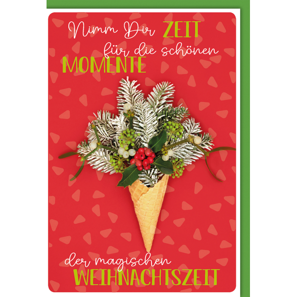 Weihnachten Stella Weihnachtskarte mit Umschlag Nimm dir Zeit Weihnachtswaffel