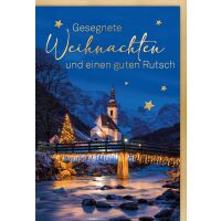Weihnachten Gesegnete Weihnachten Brücke und Kirche...