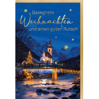 Weihnachten Gesegnete Weihnachten Brücke und Kirche...