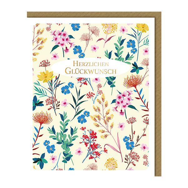 A Glückwunsch Snapshot Glückwunschkarte mit Umschlag Herzlichen Glückwunsch Blumen