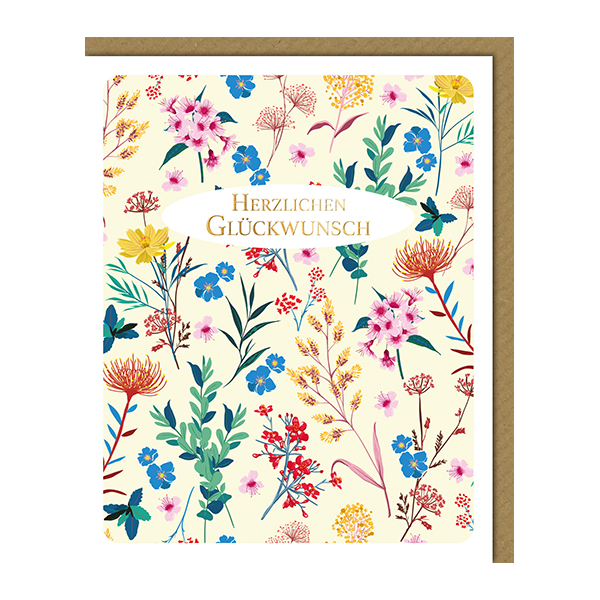 A Glückwunsch Snapshot Glückwunschkarte mit Umschlag Herzlichen Glückwunsch Blumen