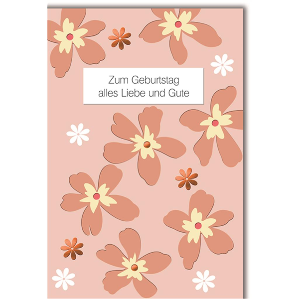 Geburtstag Glückwunschkarte mit Umschlag Orangene und weiße Blumen