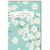Geburtstag Glückwunschkarte mit Umschlag Rosa Blumen...