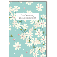 Geburtstag Glückwunschkarte mit Umschlag Rosa Blumen...