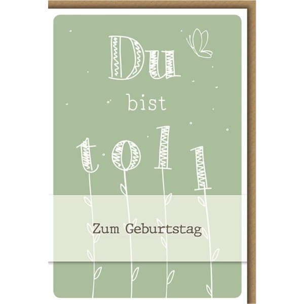 Geburtstag - Glückwunschkarte im Format 11,5 x 17 cm mit Umschlag - "Du bist toll" - Verlag Dominique