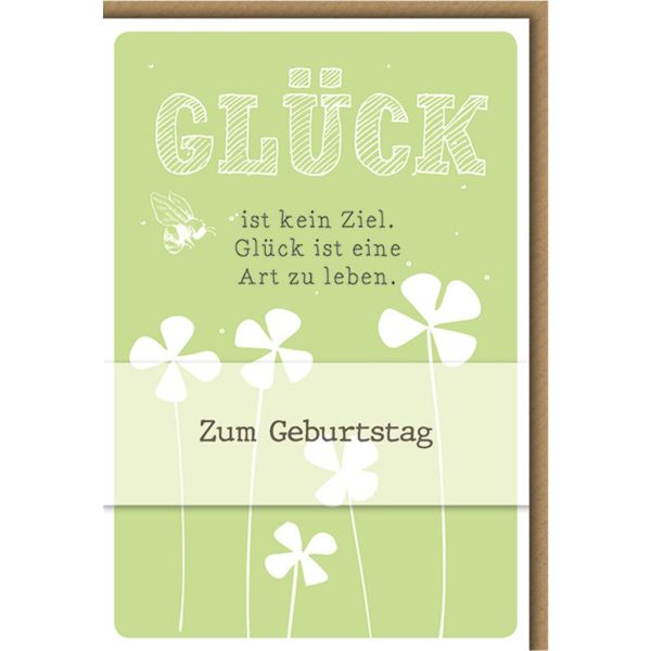 Geburtstag Glückwunschkarte mit Umschlag "Glück ist kein Ziel"