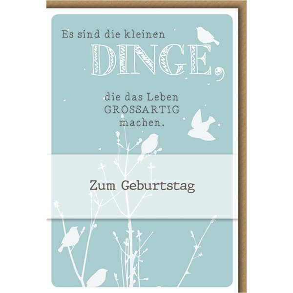 Geburtstag - Glückwunschkarte im Format 11,5 x 17 cm mit Umschlag - "die kleinen Dinge" - Verlag Dominique
