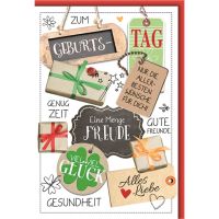 A Geburtstag Glücksmomente Glückwunschkarte mit...