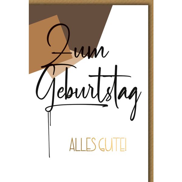 Geburtstag Gentlemens Club Glückwunschkarte mit Umschlag Schriftzug auf weißem Grund