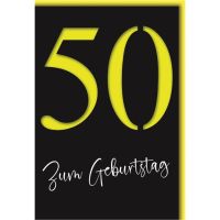 50. Geburtstag Glückwunschkarte mit Umschlag 50 neon...