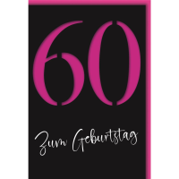 60. Geburtstag Glückwunschkarte mit Umschlag 60 neon...