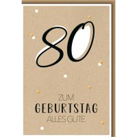 80. Geburtstag - bee yourself - Glückwunschkarte im...