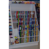Geschenkpapiertruhe - Holzmöbel - weiß - 125 x 165 x 53 cm (BxHxT) - Verkaufsständer für Röllchen - Warenträger - leer - unbestückt - Gesamt-UVP: 999,00