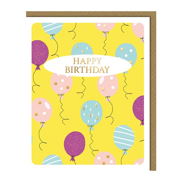 Geburtstag Glückwunschkarte mit Umschlag Luftballons Happy Birthday