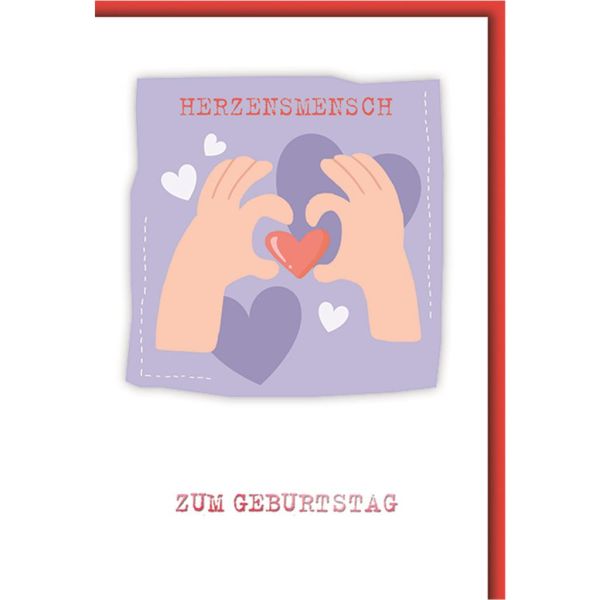 Geburtstag Glückwunschkarte mit Umschlag Herzförmige Hände