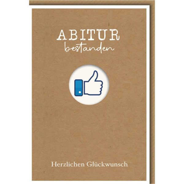 Abitur bestanden Glückwunschkarte mit Briefumschlag Daumen hoch Herzlichen Glückwunsch
