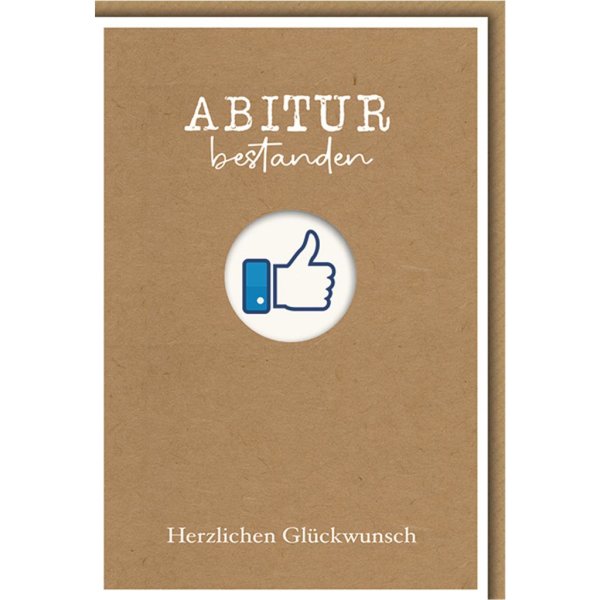 Abitur - Glückwunschkarte im Format 11,5 x 17 cm mit Umschlag - Daumen hoch - Verlag Dominique