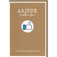 Abitur - Glückwunschkarte im Format 11,5 x 17 cm mit...
