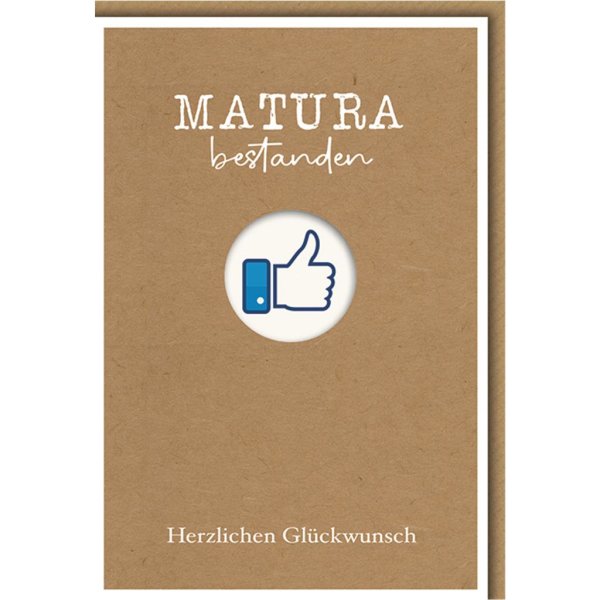 Matura - Glückwunschkarte im Format 11,5 x 17 cm mit Umschlag - Daumen hoch - Verlag Dominique