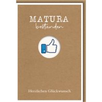 Matura - Glückwunschkarte im Format 11,5 x 17 cm mit...