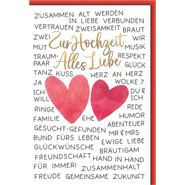 Jahrestagskarte Für Die Ehefrau – Mit Rotem Herz-Design & Kupferfolie, Inkl. Umschlag, 16,5x25,4 Cm – Perfekt Zum Hochzeitstag
