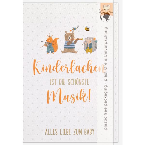 Geburt Baby Good Vibes unverpackte Glückwunschkarte mit Umschlag Alles Liebe