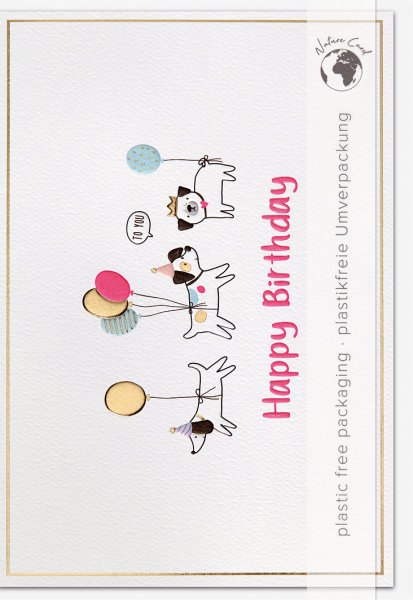Geburtstag - Good Vibes - Glückwunschkarte im Format 11,5 x 17 cm mit Briefumschlag