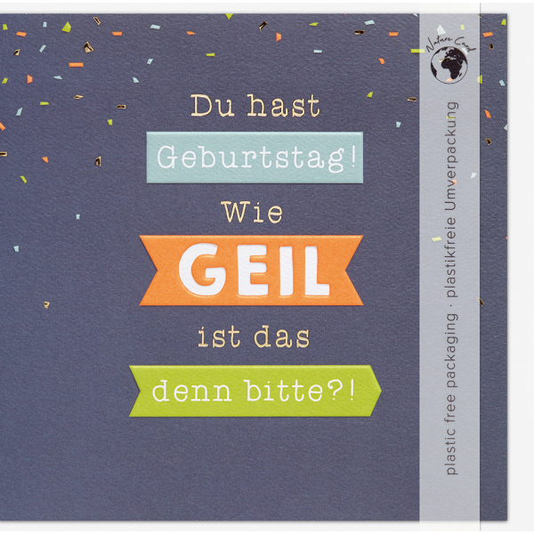 Geburtstag Good Vibes quadratische Glückwunschkarte mit Umschlag Geil Geburtstag