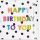 Geburtstag Good Vibes Quadratische unverpackte Glückwunschkarte mit Umschlag Bunte Buchstaben Happy Birthday