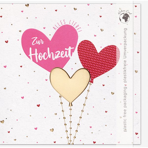 Hochzeit - Good Vibes - Glückwunschkarte im Format 15,5 x 15,5 cm mit Briefumschlag