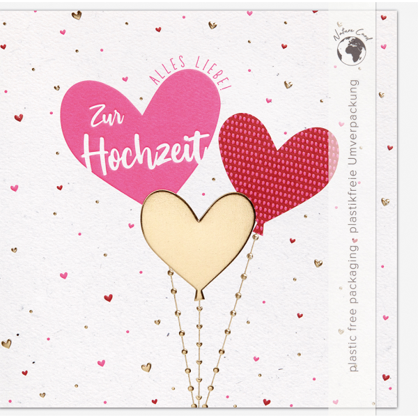 Hochzeit - Good Vibes - Glückwunschkarte im Format 15,5 x 15,5 cm mit Briefumschlag
